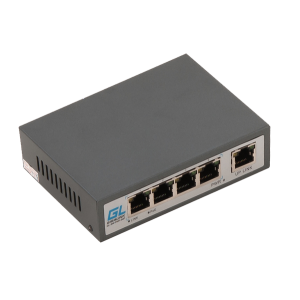 GIGALINK GL-SW-F001-04HP Коммутатор неупр, 4 PoE (802.3af/at) портов 100Мб/с, 1 Uplink 100Мб/с, 120Вт