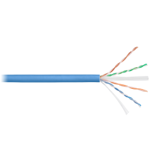 NIKOLAN NKL 4155C-IB Кабель U/UTP 4 пары, Кат.6a, одножильный, BC, 23AWG 0,57мм, внутренний, LSZH нг(А)-HFLTx, голубой, 500м