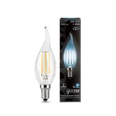 Gauss 104801205 Лампа Gauss Filament Свеча на ветру 5W 450lm 4100К Е14 LED