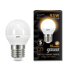 Gauss 105102110 Лампа Gauss Шар 9.5W 890lm 3000K E27 LED